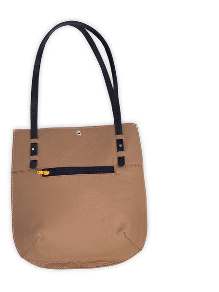 Round TOTE with SHAPES (beige/ yellow/ black)